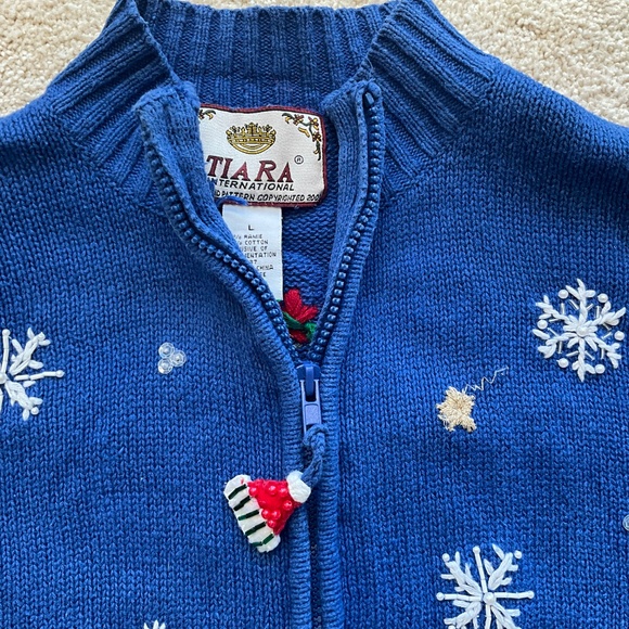 Tiara Vintage Christmas Tacky Sweater L - Picture 2 of 6